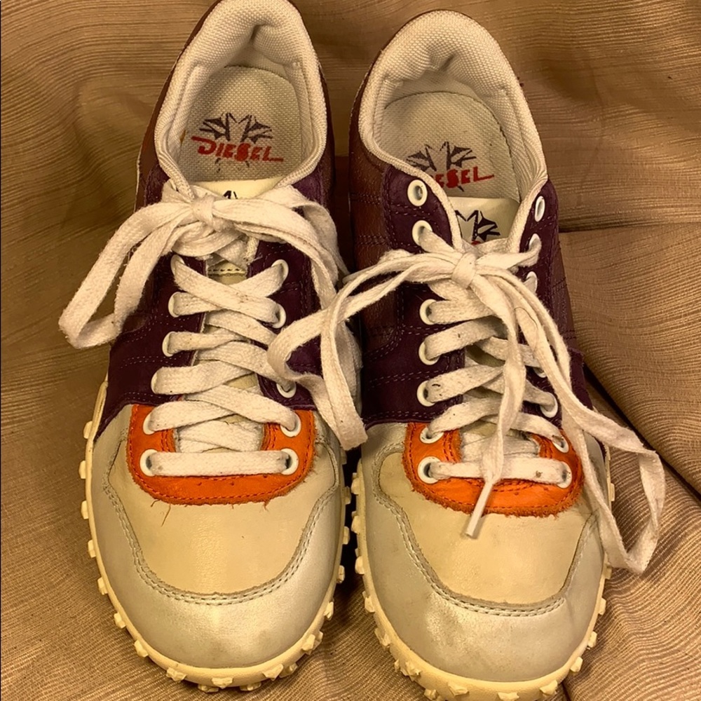 Diesel soft leather sneakers worn once sz8/38.5